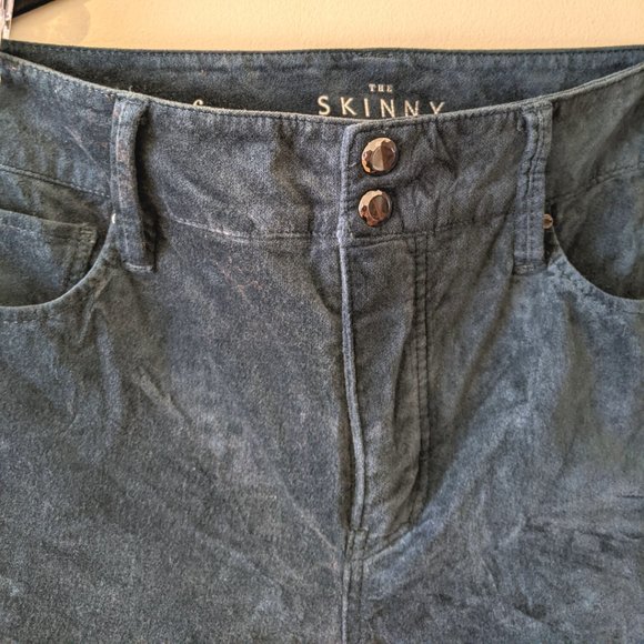 WHBM High-Rise Velvet Skinny Ankle Jeans - teal - size 6 - Picture 6 of 7
